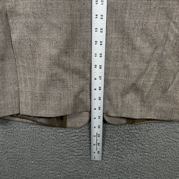 Lauren Ralph Lauren Blazer Mens 44R Brown Plaid Slim Fit Wool Sport Coat Formal - Picture 10 of 11